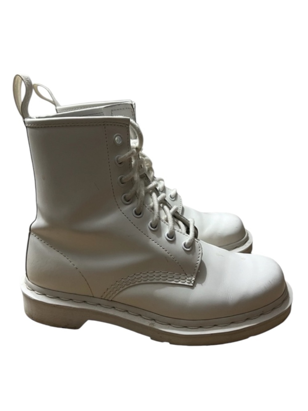 DR. MARTENS 1460 Pascal White Virginia Blanco 8 eye Boots Size 7